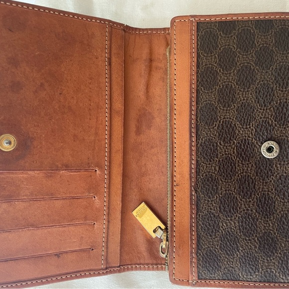 Celine Brown Logo Print Wallet Bag - Picture 4 of 7